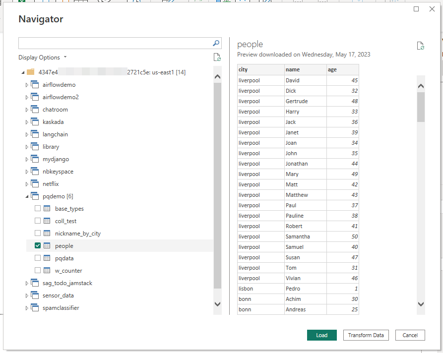 Custom connector, Preview data